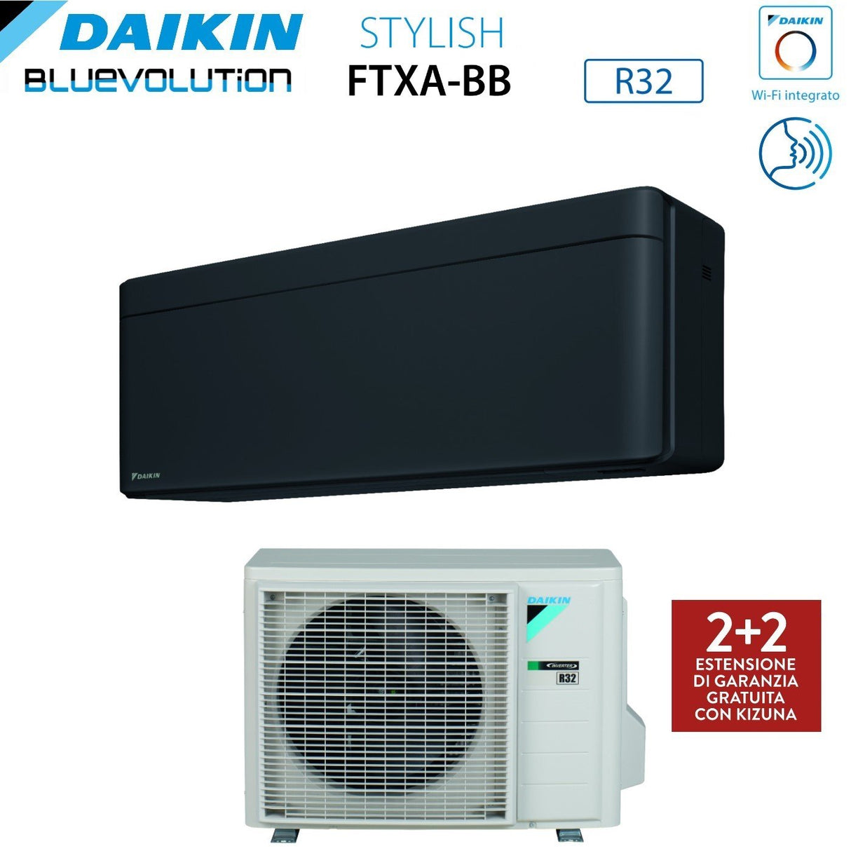 daikin climatizzatore condizionatore daikin bluevolution inverter serie stylish total black 15000 btu ftxa42bb r 32 wi fi integrato classe a colore nero garanzia italiana ean 8059657003546