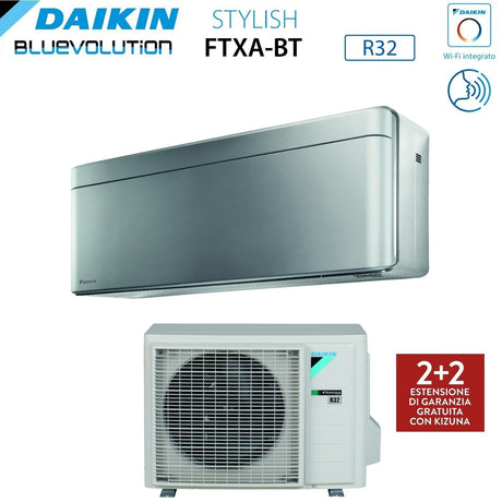 daikin climatizzatore condizionatore daikin bluevolution inverter serie stylish total silver 7000 btu ftxa20bs r 32 wi fi integrato classe a colore grigio garanzia italiana ean 8059657002815