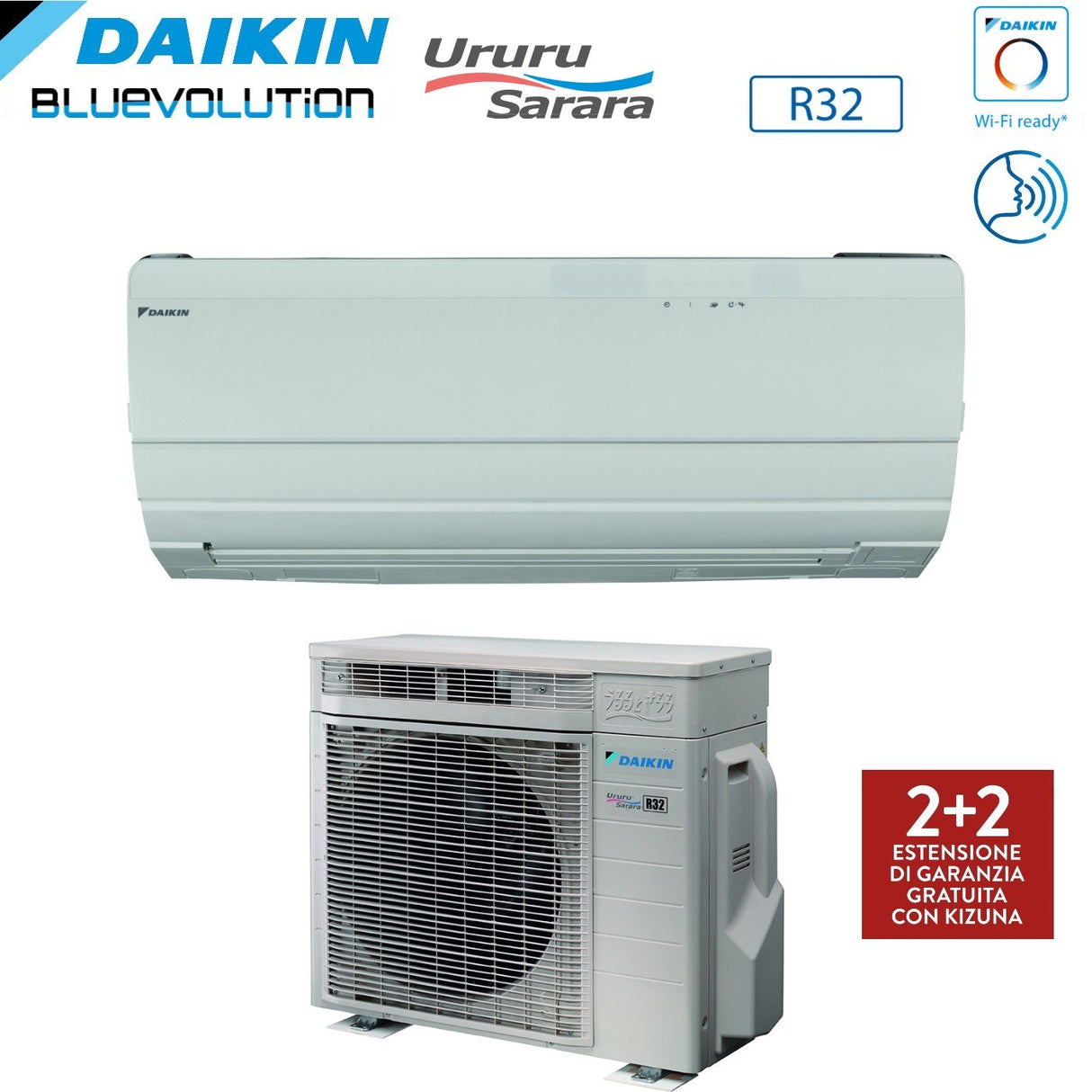 daikin climatizzatore condizionatore daikin bluevolution inverter serie ururu sarara 12000 btu ftxz35n r 32 wi fi optional classe a garanzia italiana ean 8059657000804