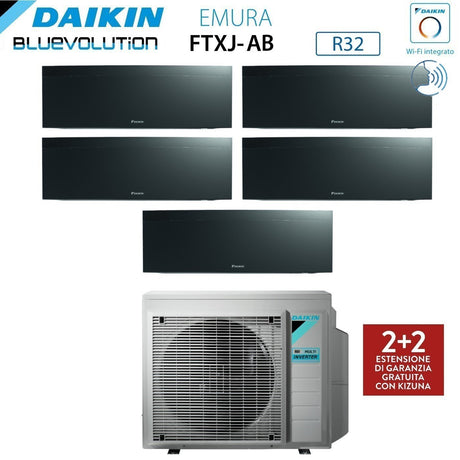 daikin climatizzatore condizionatore daikin bluevolution penta split inverter serie emura black iii 999915 con 5mxm90n r 32 wi fi integrato 900090009000900015000 colore nero garanzia italiana