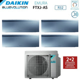 daikin climatizzatore condizionatore daikin bluevolution quadri split inverter serie emura silver iii 771215 con 4mxm80n r 32 wi fi integrato 700070001200015000 colore argento garanzia italiana