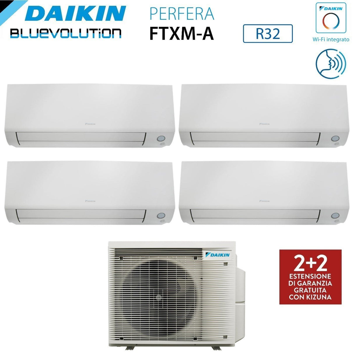daikin climatizzatore condizionatore daikin bluevolution quadri split inverter serie perfera all season 79912 con 4mxm68a r 32 wi fi integrato 70009000900012000 garanzia italiana