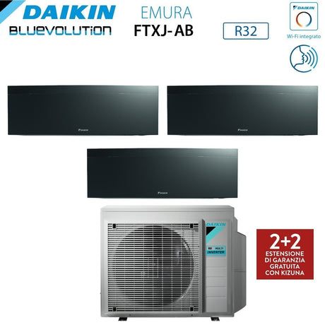 daikin climatizzatore condizionatore daikin bluevolution trial split inverter serie emura black iii 7712 con 3mxm52n r 32 wi fi integrato 7000700012000 colore nero garanzia italiana