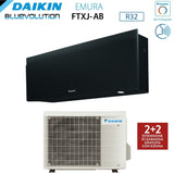 daikin unita interna a parete daikin bluevolution serie emura black iii 9000 btu ftxj25ab r 32 wi fi integrato colore nero