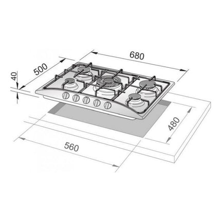 immagine-2-de-longhi-piano-cottura-a-gas-de-longhi-family-ffa-57-asv-5-fuochi-l68xp50-inox-ean-8024651202097