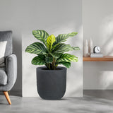 divina garden vaso in resina da esterno interno per piante cilindro di design d 35x34h raffaello grigio ean 8056157809005