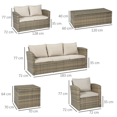 easycomfort area occasioni 2511 easycomfort set da giardino 6 pezzi in rattan con divani poltrone e tavoli contenitore beige