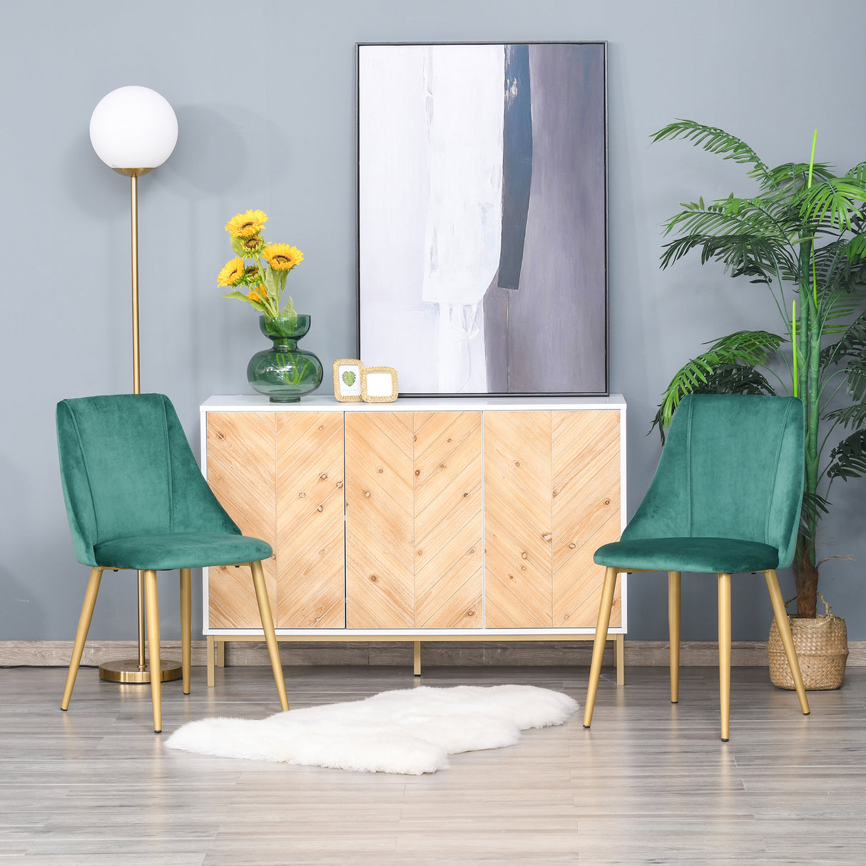 easycomfort easycomfort set 2 sedie moderne e imbottite da salotto soggiorno cucina sala da pranzo verde e oro
