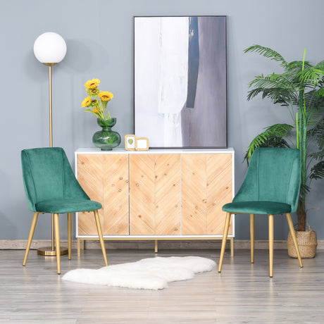easycomfort easycomfort set 2 sedie moderne e imbottite da salotto soggiorno cucina sala da pranzo verde e oro