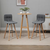 easycomfort easycomfort set 2 sgabelli da bar con schienale e poggiapiedi seduta imbottita in tessuto e gambe in legno grigio