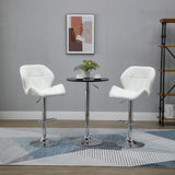 easycomfort easycomfort set 2 sgabelli da bar girevoli con altezza regolabile rivestimento similpelle e base rotonda bianco