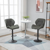easycomfort easycomfort set 2 sgabelli da bar girevoli con altezza regolabile rivestimento similpelle e base rotonda grigio