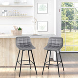 easycomfort easycomfort set 2 sgabelli da bar sedie imbottite stile nordico velluto grigio ean 8054144138626