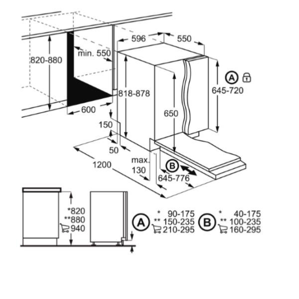 electrolux lavastoviglie da incasso a scomparsa totale electrolux 13 coperti eeq47200l classe e ean 7332543798377