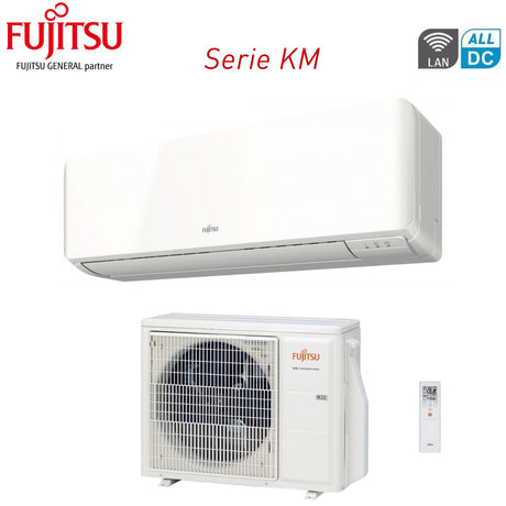 fujitsu climatizzatore condizionatore fujitsu inverter serie km 7000 btu asyg07kmce codice 3ngf87160 r 32 wi fi optional classe aa