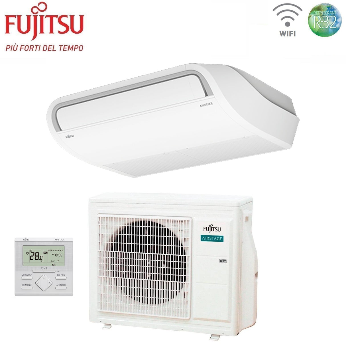 fujitsu climatizzatore condizionatore fujitsu inverter soffitto serie eco kr 36000 btu abyg36krta aoyg36kqta r 32 3ngf83105 wi fi optional classe aa trifase con filocomando di serie