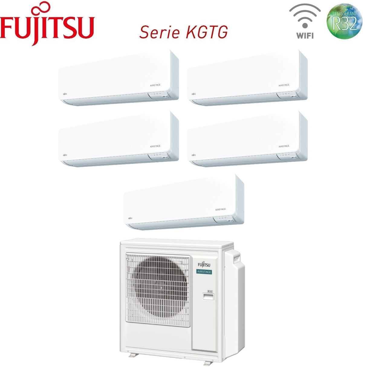 fujitsu climatizzatore condizionatore fujitsu penta split inverter serie kg 77777 con aoyg36kbta5 r 32 wi fi integrato 70007000700070007000