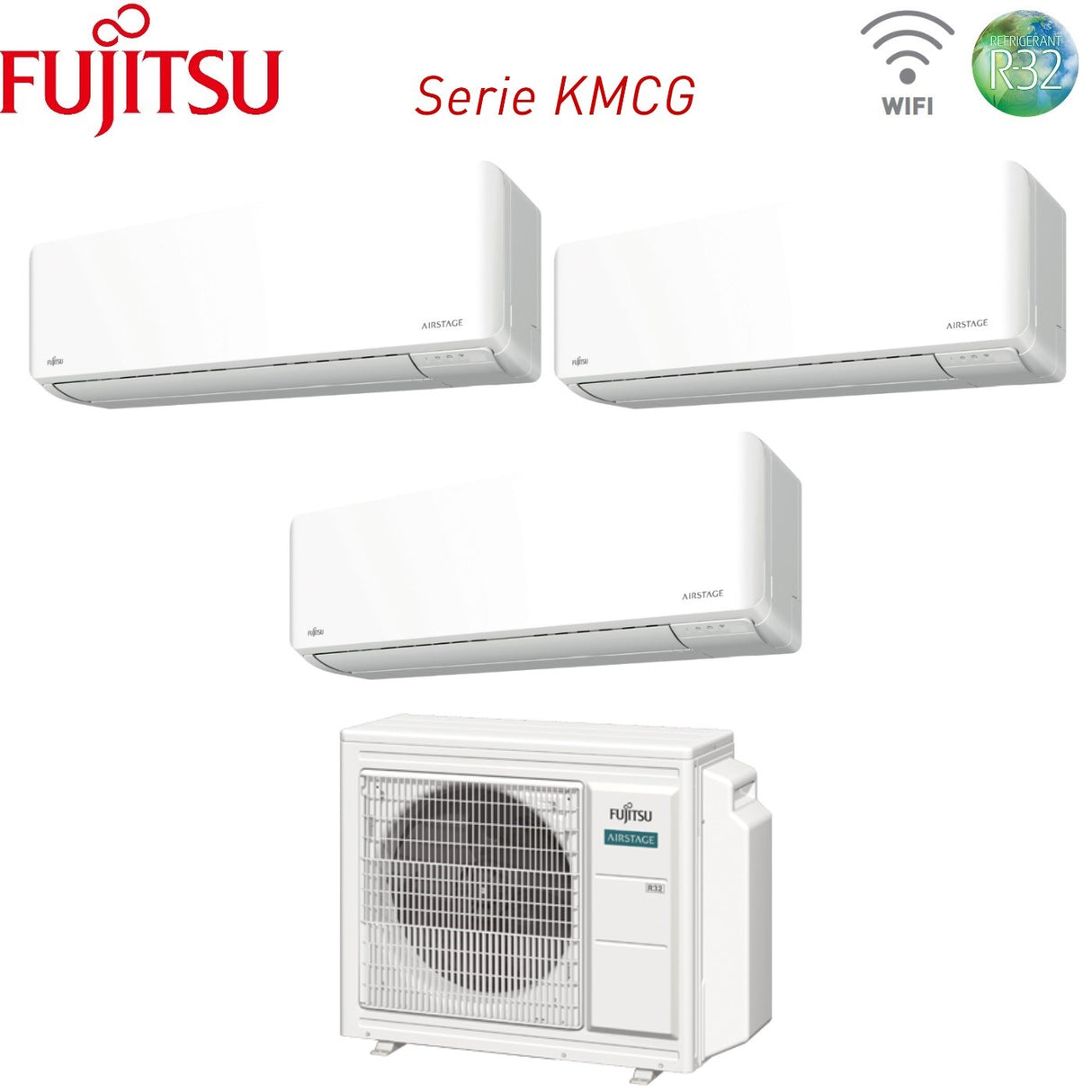 fujitsu climatizzatore condizionatore fujitsu trial split inverter serie km 779 con aoyg24kbta3 r 32 wi fi integrato 700070009000