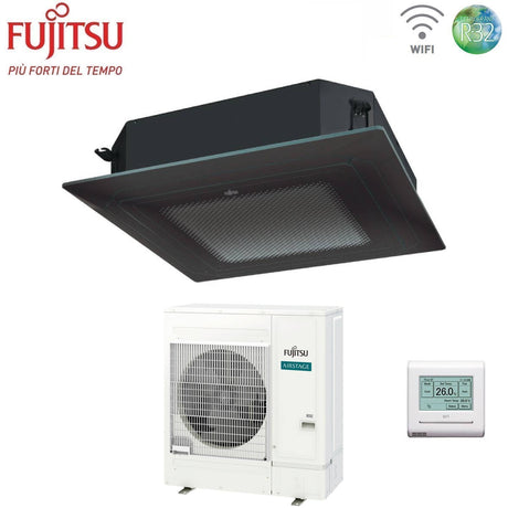 fujitsu condizionatore a cassetta fujitsu kr eco circular flow black 54000 btu auxg54krlb monofase r 32 wi fi optional con griglia e filocomando