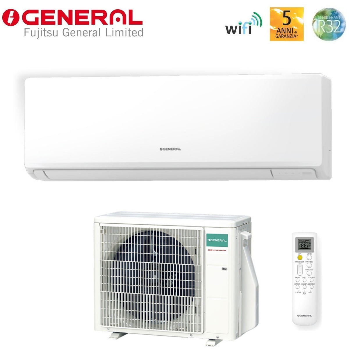 general fujitsu condizionatore general fujitsu kn 9000 btu ashh09knca r 32 wi fi integrato