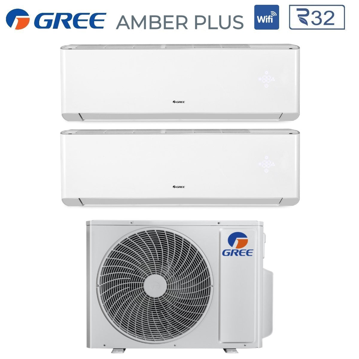 gree climatizzatore condizionatore gree dual split inverter serie amber plus 1218 con gwhd24nk6oo r 32 wi fi integrato 1200018000