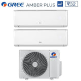 gree climatizzatore condizionatore gree dual split inverter serie amber plus 1218 con gwhd24nk6oo r 32 wi fi integrato 1200018000