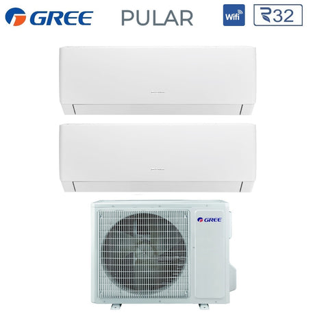gree climatizzatore condizionatore gree dual split inverter serie pular 99 con gwhd14nk6oo r 32 wi fi integrato 90009000