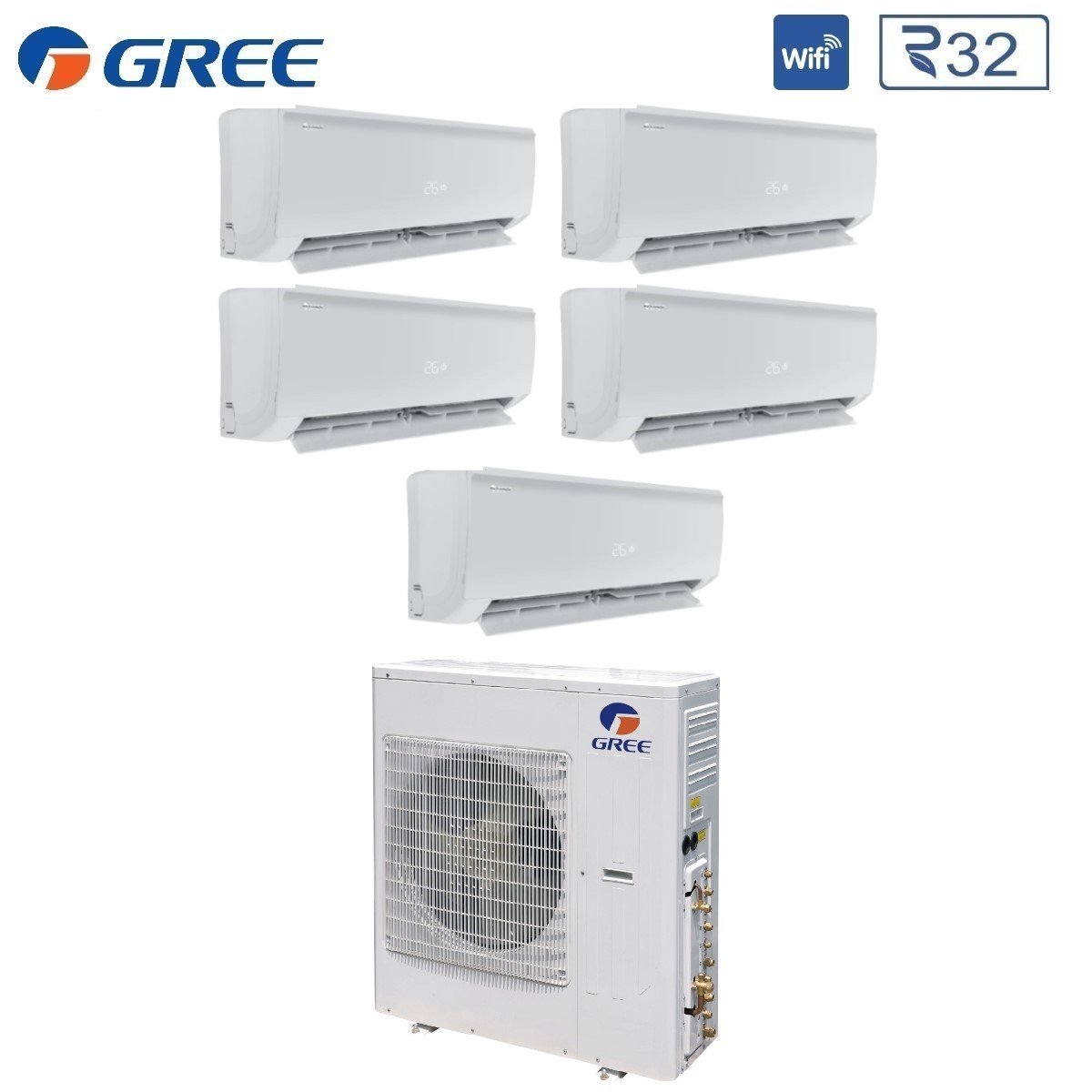 gree climatizzatore condizionatore gree penta split inverter serie bora plus 999912 con gwhd42nk6lo r 32 wi fi optional 900090009000900012000