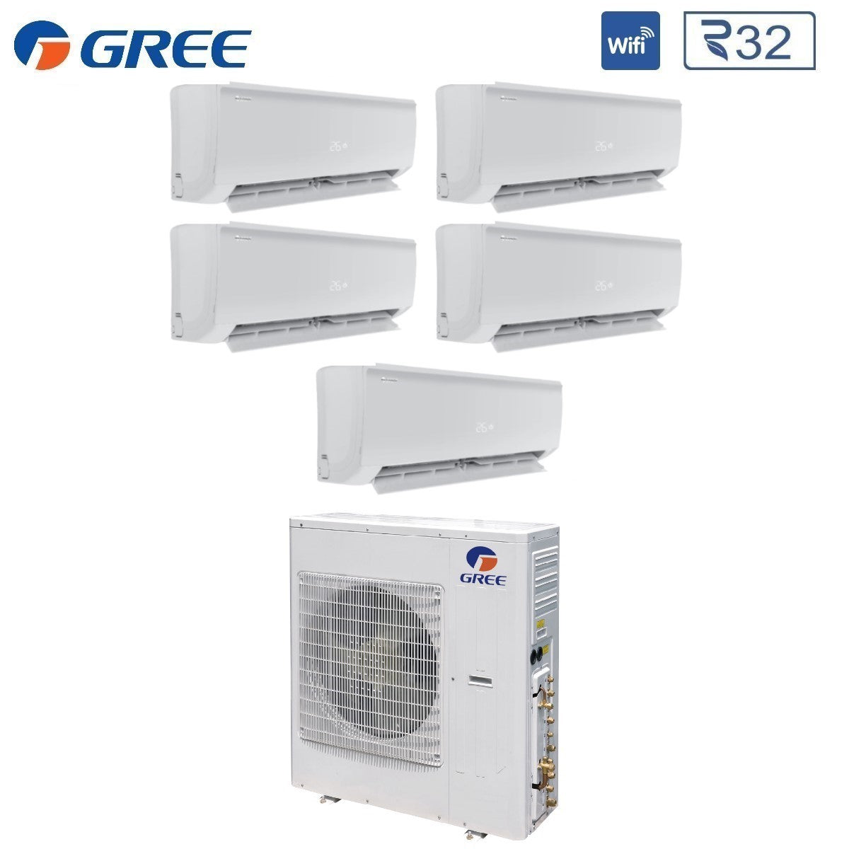 gree climatizzatore condizionatore gree penta split inverter serie bora plus 99999 con gwhd42nk6lo r 32 wi fi optional 90009000900090009000