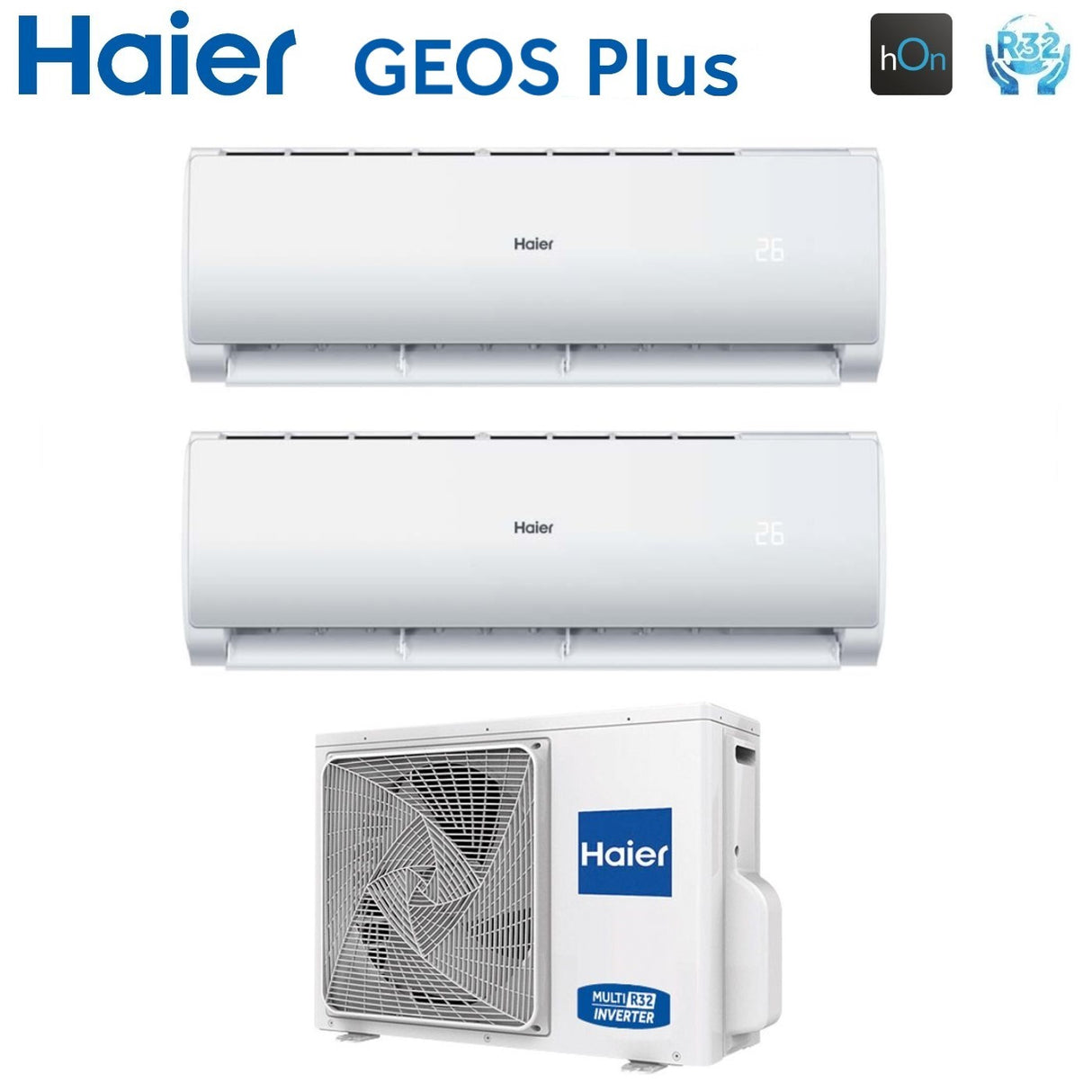 haier climatizzatore condizionatore haier dual split inverter serie geos plus 99 con 2u50meffra r 32 wi fi integrato 90009000
