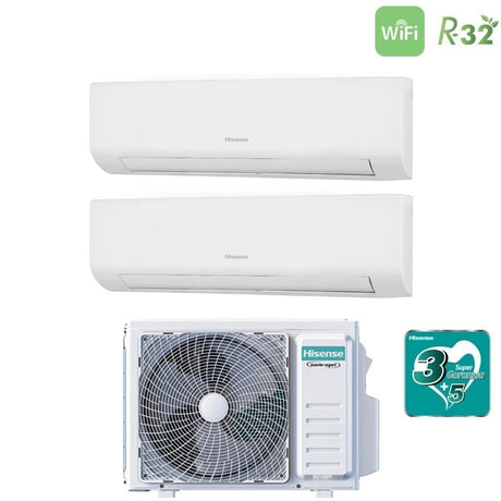 hisense climatizzatore condizionatore hisense dual split inverter serie energy ultra 99 con 2amw52u4rxc r 32 wi fi integrato 90009000