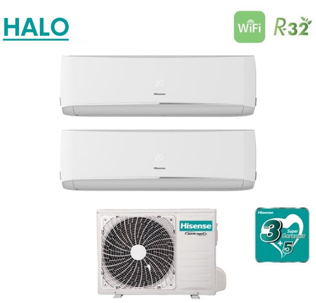 hisense climatizzatore condizionatore hisense dual split inverter serie halo 99 con 2amw52u4rxc r 32 wi fi integrato 90009000