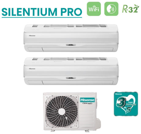 hisense climatizzatore condizionatore hisense dual split inverter serie silentium pro 912 con 2amw52u4rxc r 32 wi fi integrato 900012000