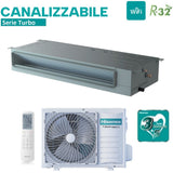 hisense climatizzatore condizionatore hisense inverter canalizzato canalizzabile serie turbo 9000 btu adt26ux4rbl8 auw26u4rs8 r 32 wi fi optional classe aa con telecomando e comando cablato di serie