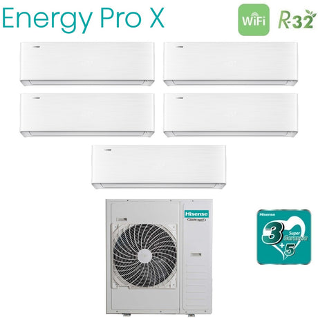 hisense climatizzatore condizionatore hisense penta split inverter serie energy pro x 999912 con 5amw125u4rta r 32 wi fi integrato 900090009000900012000