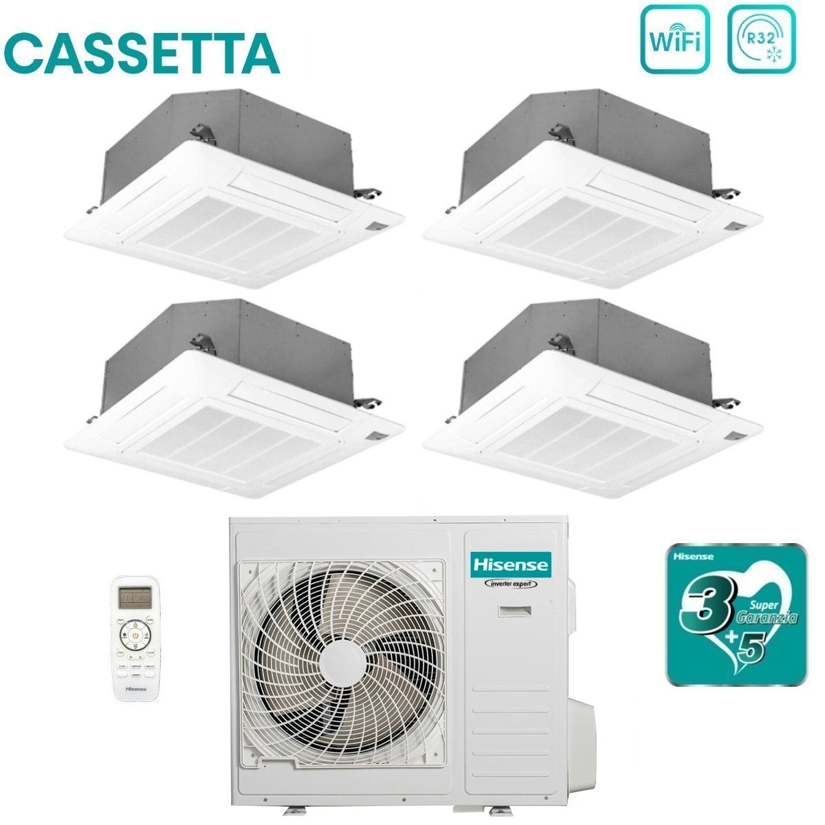 hisense climatizzatore condizionatore hisense quadri split a cassetta 99912 con 4amw105u4raa r 32 wi fi optional 90009000900012000 con telecomando e pannello incluso novita