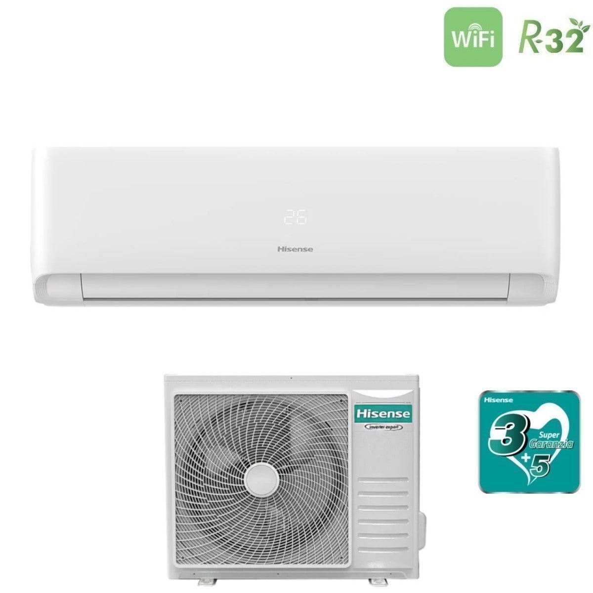 hisense condizionatore hisense ecosense 9000 btu kf25mr01g r 32 wi fi integrato