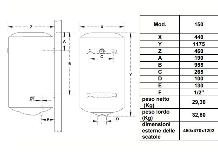 isea scaldabagno scaldacqua elettrico isea swing 150 litri ve verticale 5 anni di garanzia gruppo ferroli