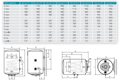 isea scaldabagno termoelettrico verticale isea swing plus mix heating ve 805 dx e330137i attacco a destra garanzia di 5 anni