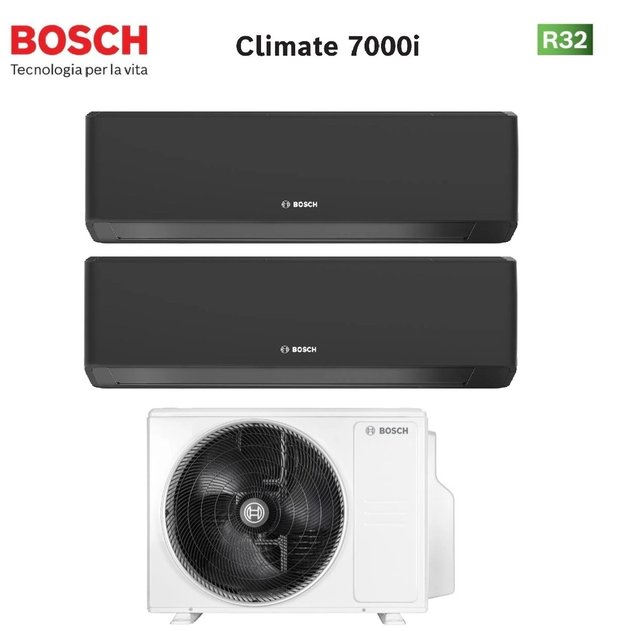 junkers bosch condizionatore dual split bosch climate 7000i black 915 con 5000m 532 e r 32 wi fi integrato