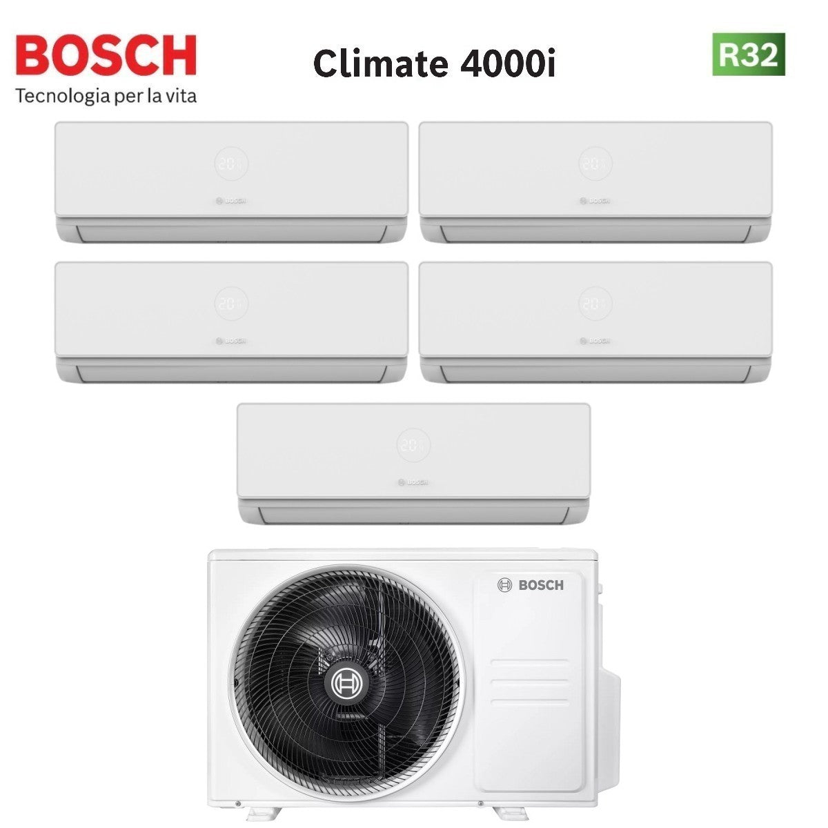 junkers bosch condizionatore penta split bosch climate 4000i 999918 con 5000m 1255 e r 32 wi fi optional