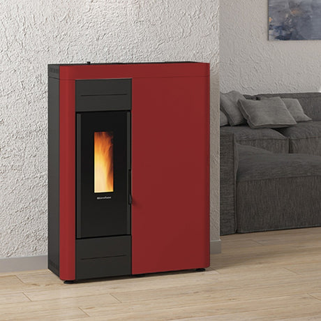la nordica termostufa a pellet la nordica extraflame modello virna idro 155 kw colore bordeaux new ean 8055776918396
