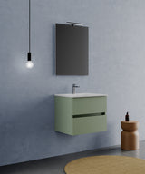 legnox consolle bagno legnox crea 60 cm salvia 2 cassetti lavabo specchio e lampada