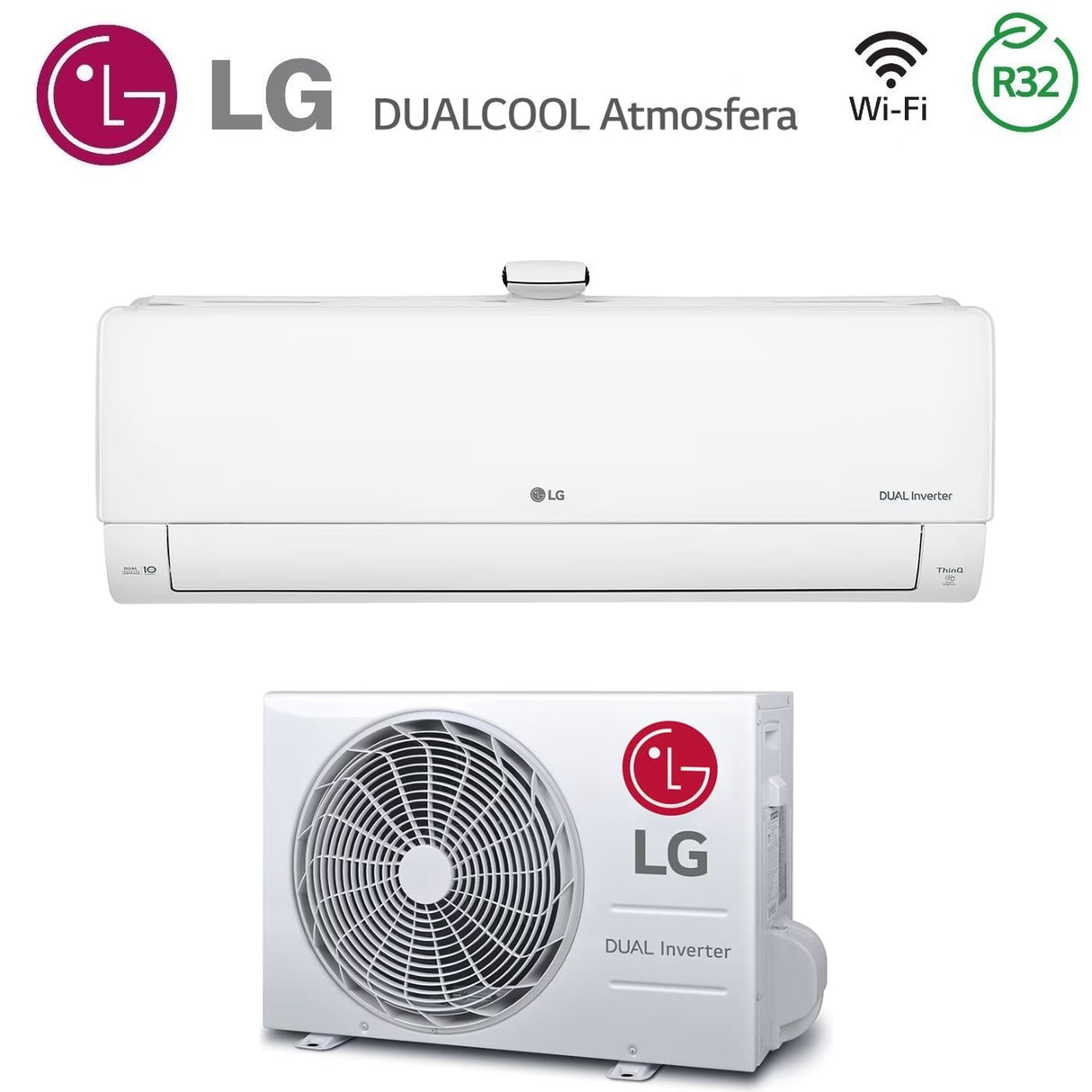 lg climatizzatore condizionatore lg inverter dualcool atmosfera 12000 btu ap12rk.nsj r 32 wi fi integrato aa
