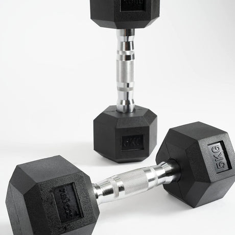 manubri da palestra nilox nxdumbbell5 5 kg cad.1 con rivestimento in gomma impugnatura acciaio ean 8054320845829