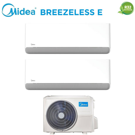 midea climatizzatore condizionatore midea dual split inverter serie breezeless 912 con m2od 18hfn8 q r 32 wi fi integrato 900012000 novita ean 8059657017147