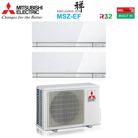 mitsubishi electric climatizzatore condizionatore mitsubishi electric dual split inverter serie kirigamine zen white msz ef 1818 con mxz 3f54vf r 32 wi fi integrato colore bianco 1800018000 ean 8059657018687