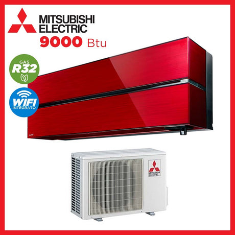 mitsubishi electric climatizzatore condizionatore mitsubishi electric inverter serie kirigamine style 9000 btu msz ln25vgr ruby red r 32 wi fi integrato classe a rosso ean 8059657002648