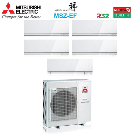 mitsubishi electric climatizzatore condizionatore mitsubishi electric penta split inverter serie kirigamine zen white msz ef 9991515 con mxz 5f102vf r 32 wi fi integrato colore bianco 9000900090001500015000