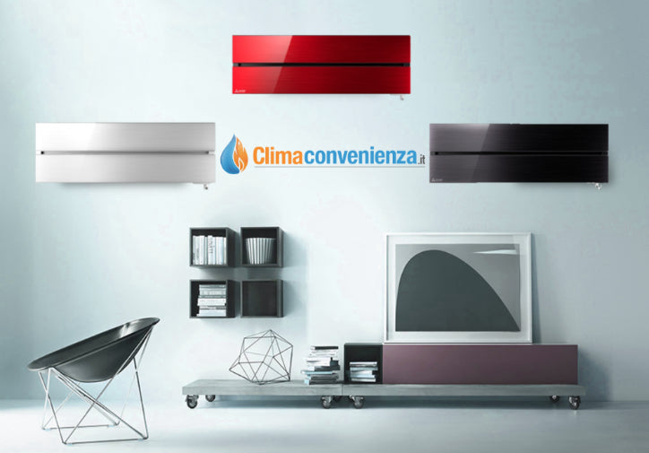 mitsubishi electric unita interna a parete mitsubishi electric inverter serie kirigamine style 9000 btu msz ln25vgr colore ruby red rosso
